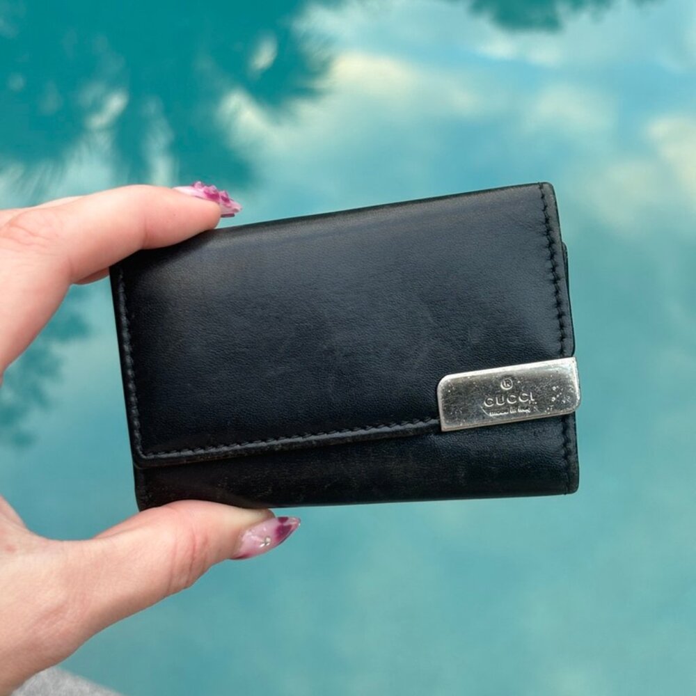 Gucci Black Leather Key/Card Holder